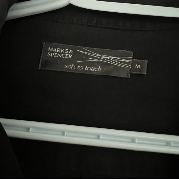 Marks & Spencer Black Button Up Shirt size M - Picture 2 of 3